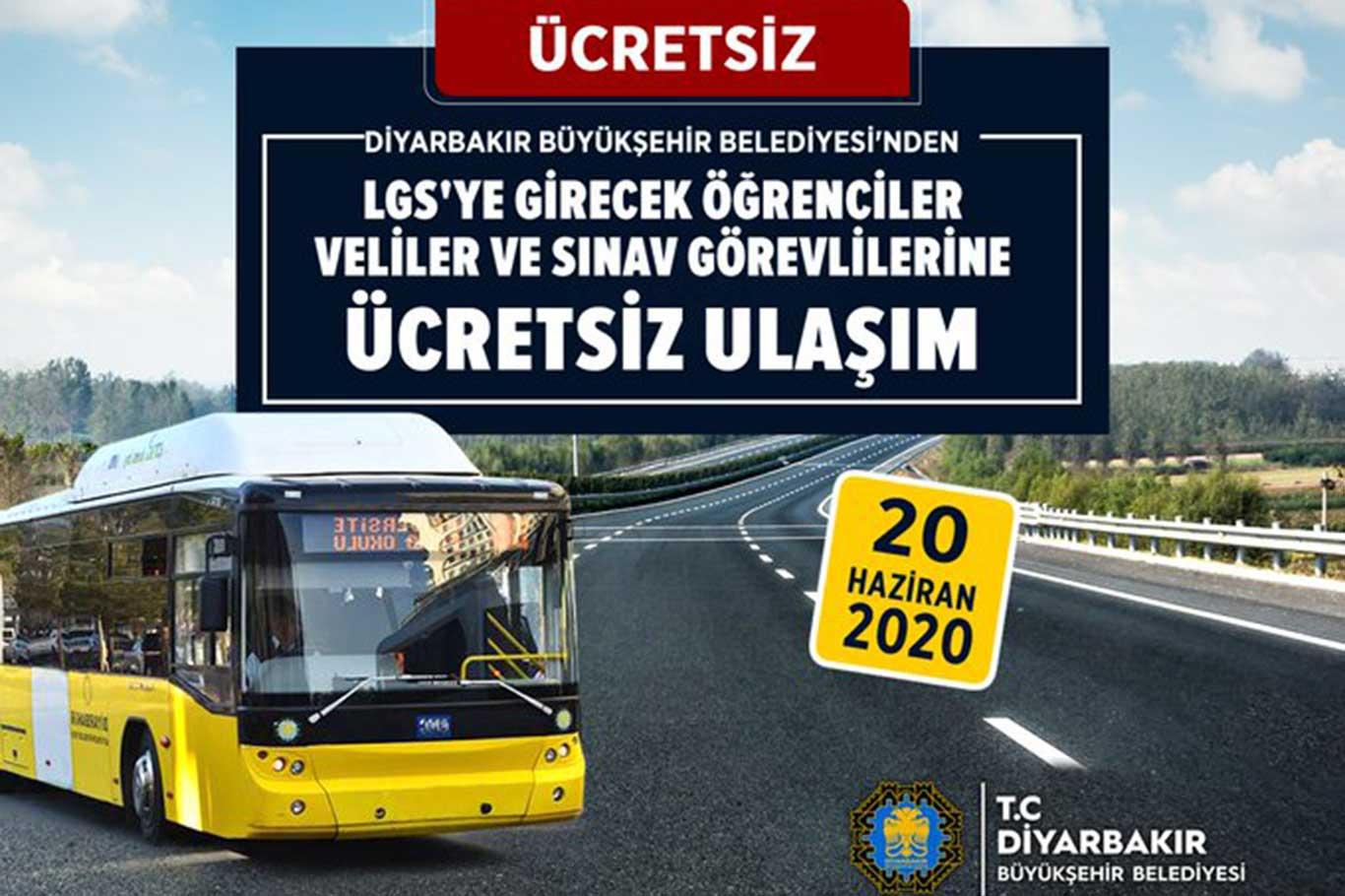 Diyarbakır'da LGS'ye girecek öğrencilere ücretsiz ulaşım Diyarbakır'da LGS'ye girecek öğrencilere ücretsiz ulaşım